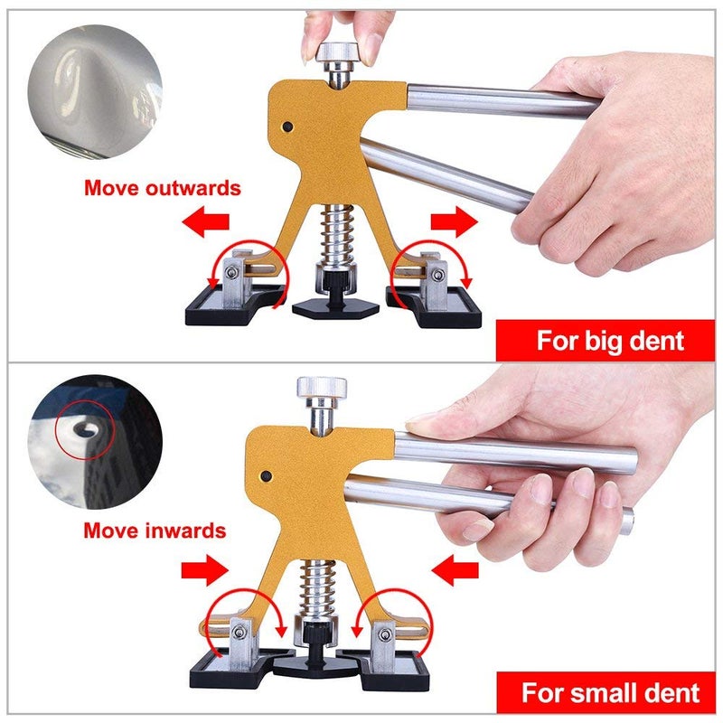 Gliston Auto Dent Puller Kit - Adjustable Golden Dent Remover Tools Paintless Dent Repair Kit Dent Lifter Puller for Car Large & Small Ding Hail Dent Removal - Image 3
